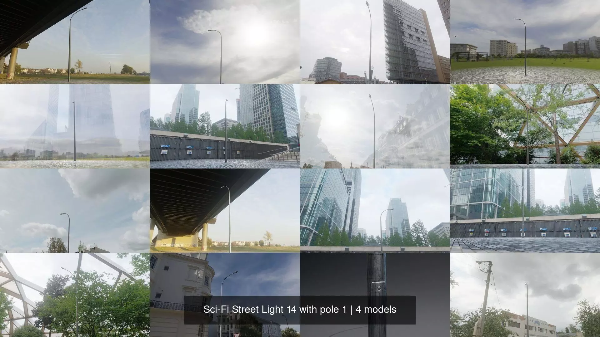 Sci-Fi Street Light 14 with pole 1 3D Model Collection_0