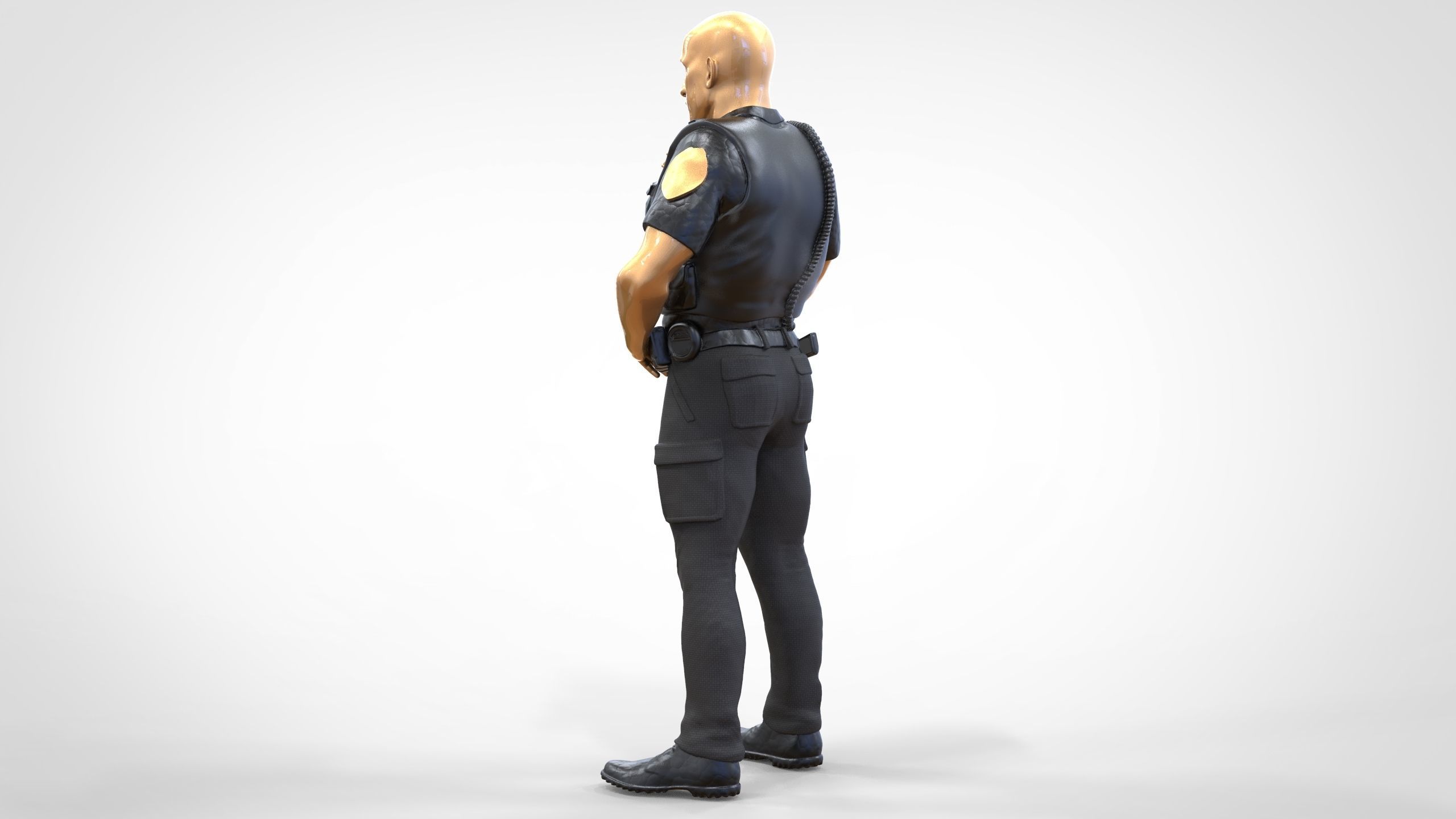 N1 American Police Officer Miniature Updated Pose 3D print model_10