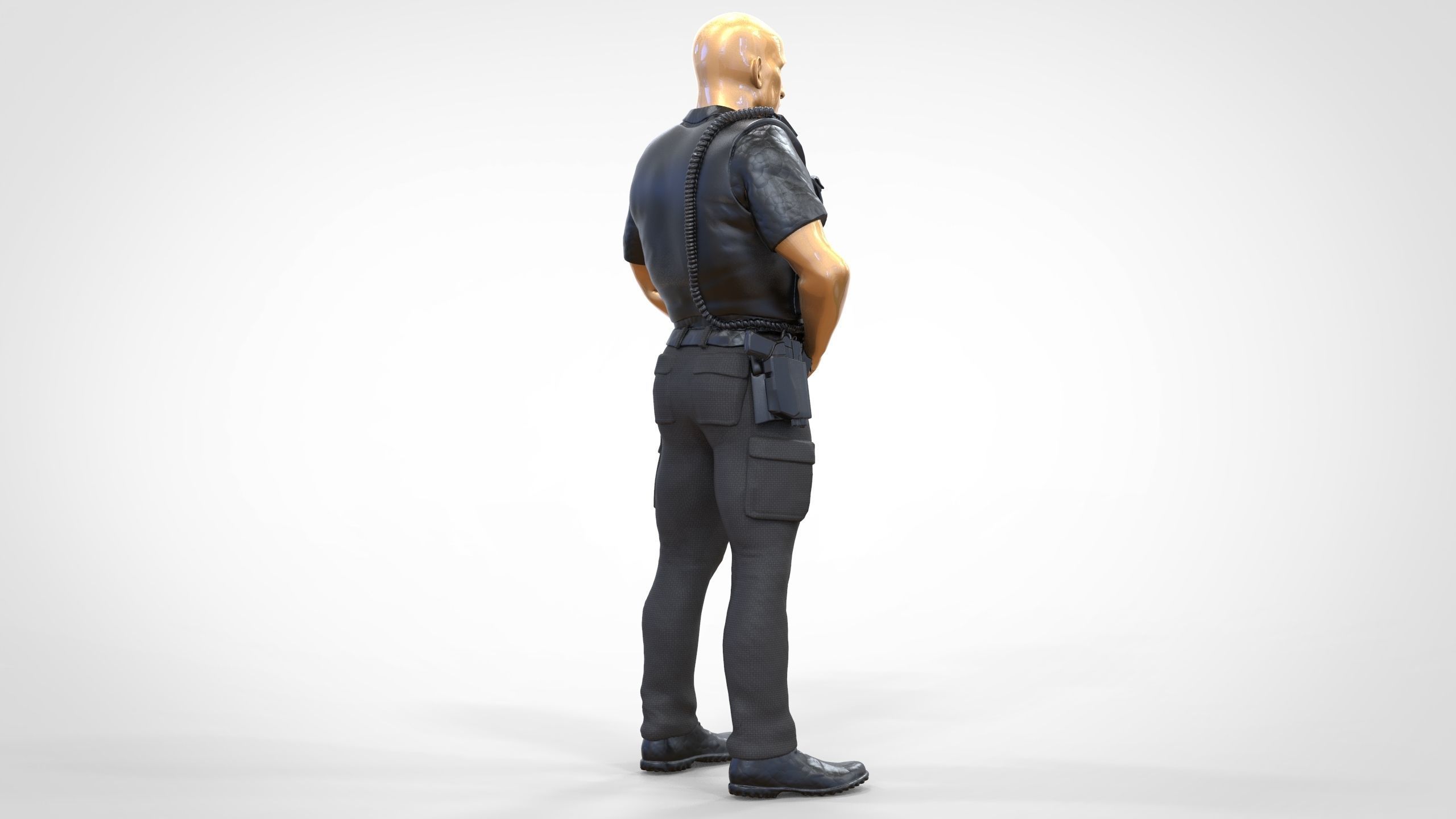 N1 American Police Officer Miniature Updated Pose 3D print model_17