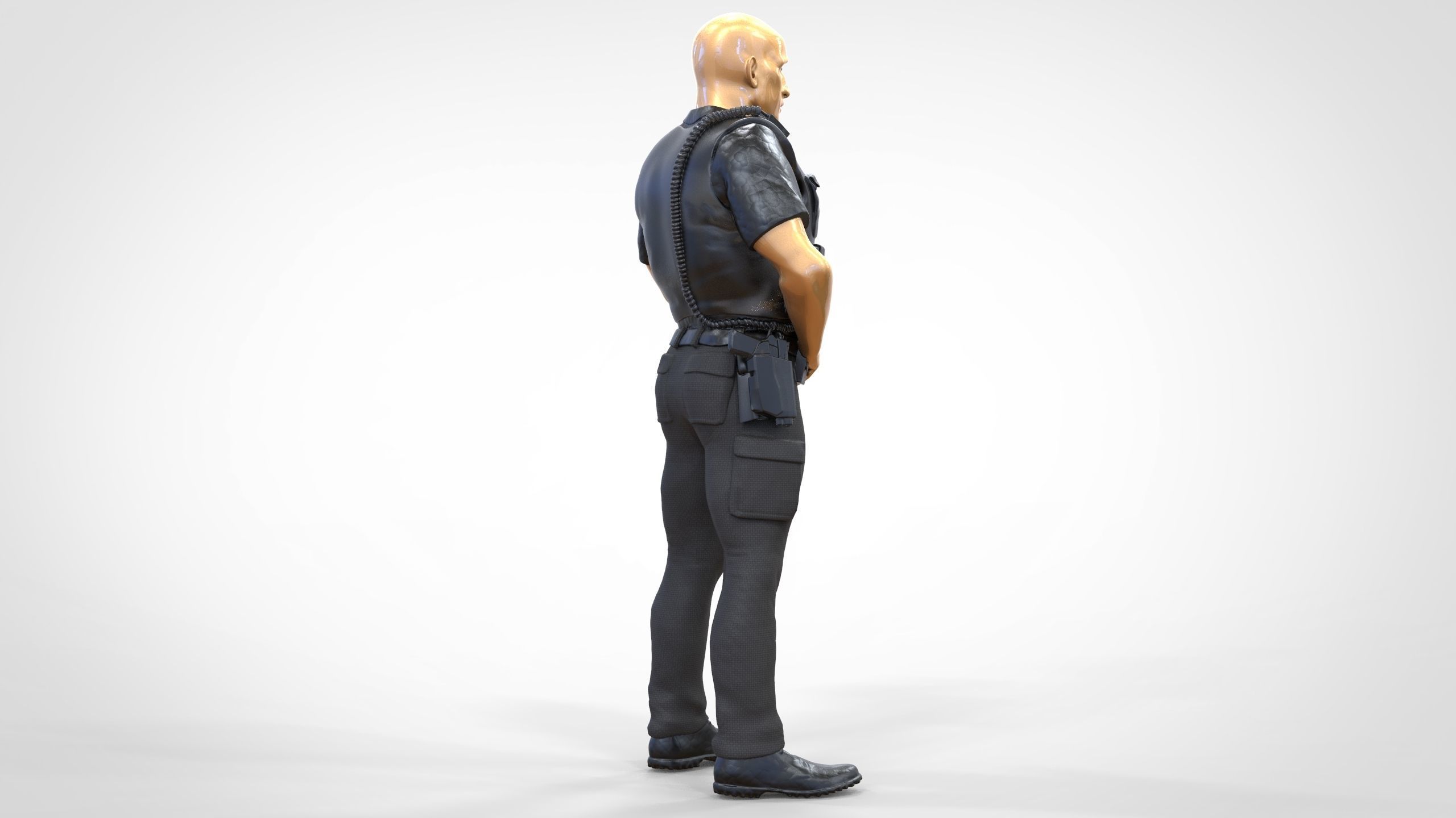 N1 American Police Officer Miniature Updated Pose 3D print model_18