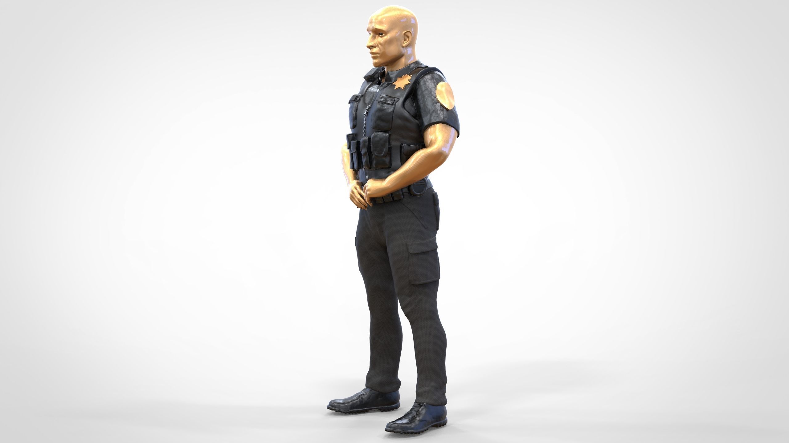 N1 American Police Officer Miniature Updated Pose 3D print model_5