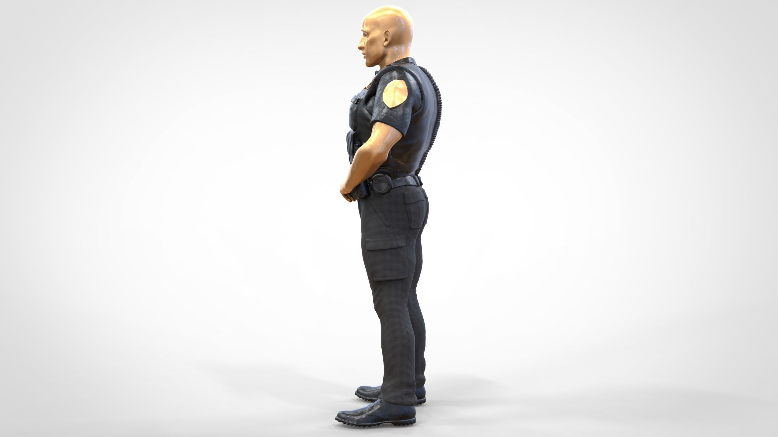 N1 American Police Officer Miniature Updated Pose 3D print model_8