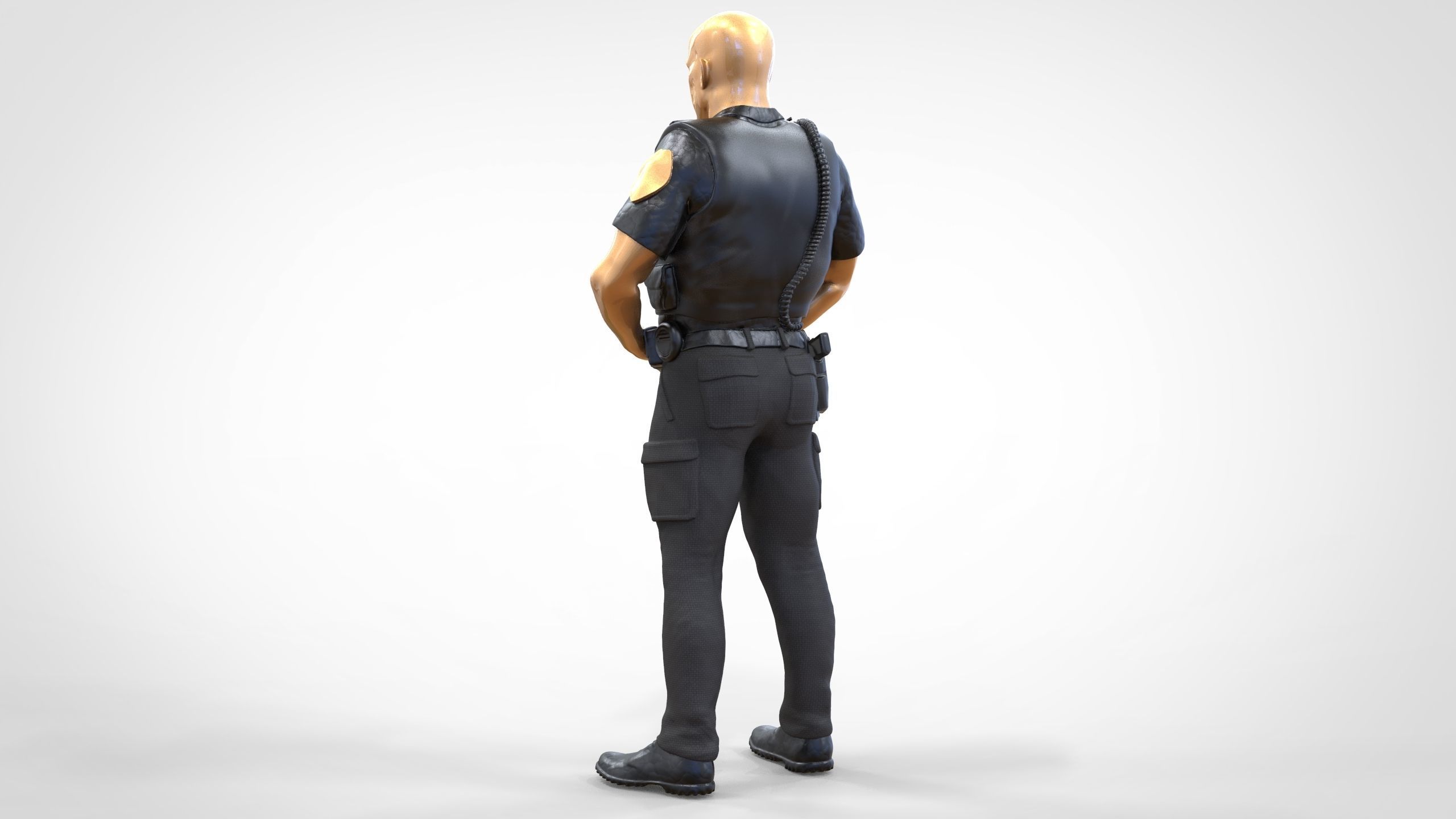 N1 American Police Officer Miniature Updated Pose 3D print model_11