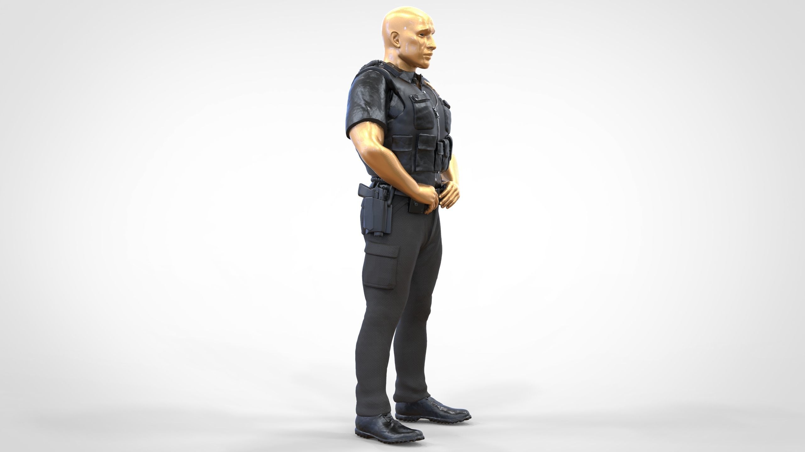 N1 American Police Officer Miniature Updated Pose 3D print model_21