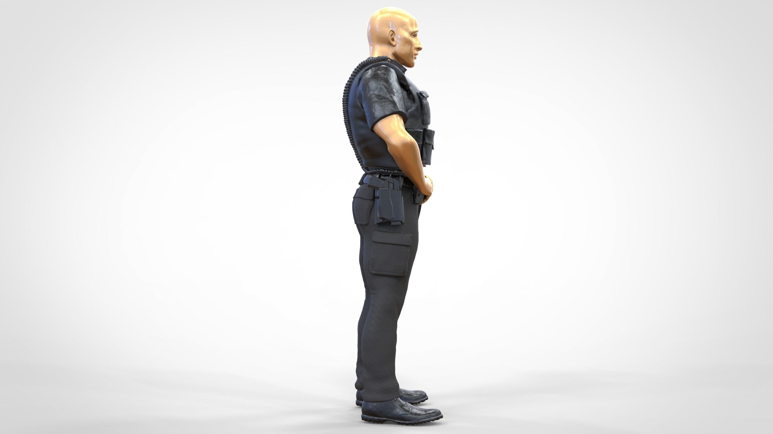 N1 American Police Officer Miniature Updated Pose 3D print model_19
