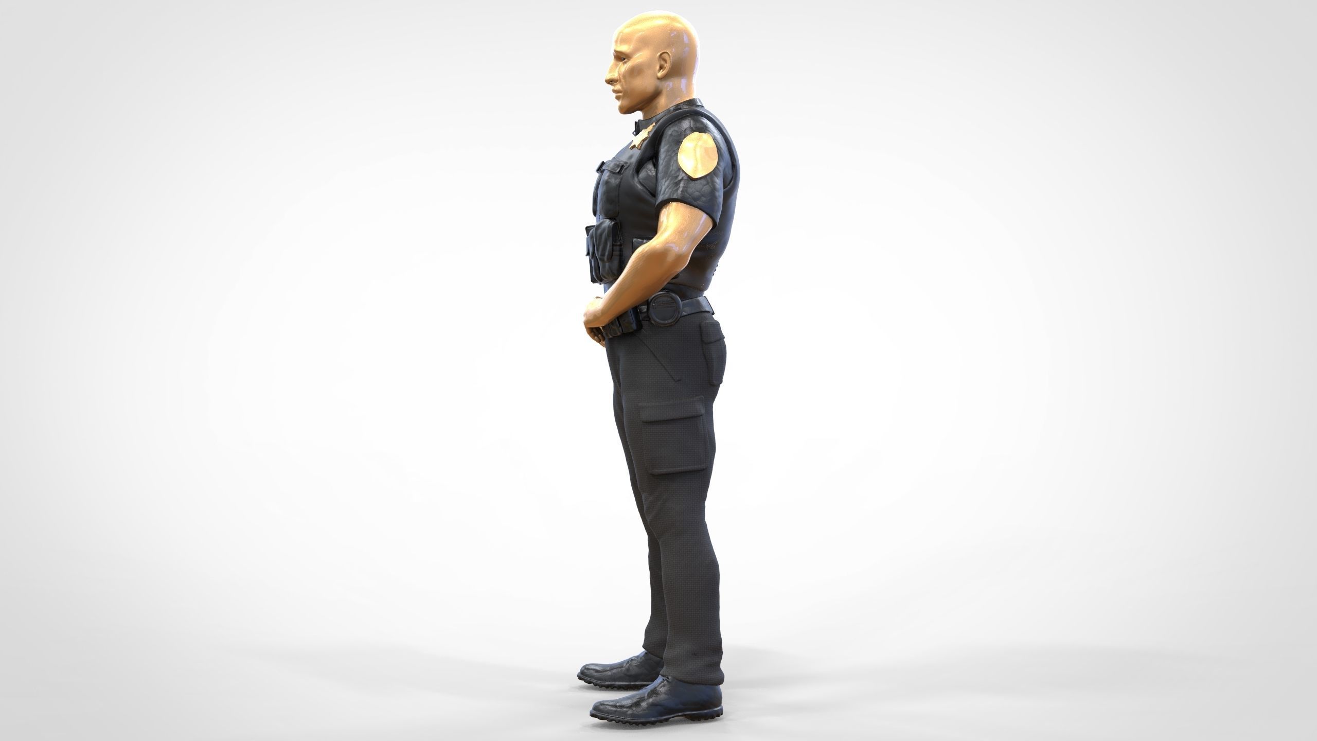 N1 American Police Officer Miniature Updated Pose 3D print model_7