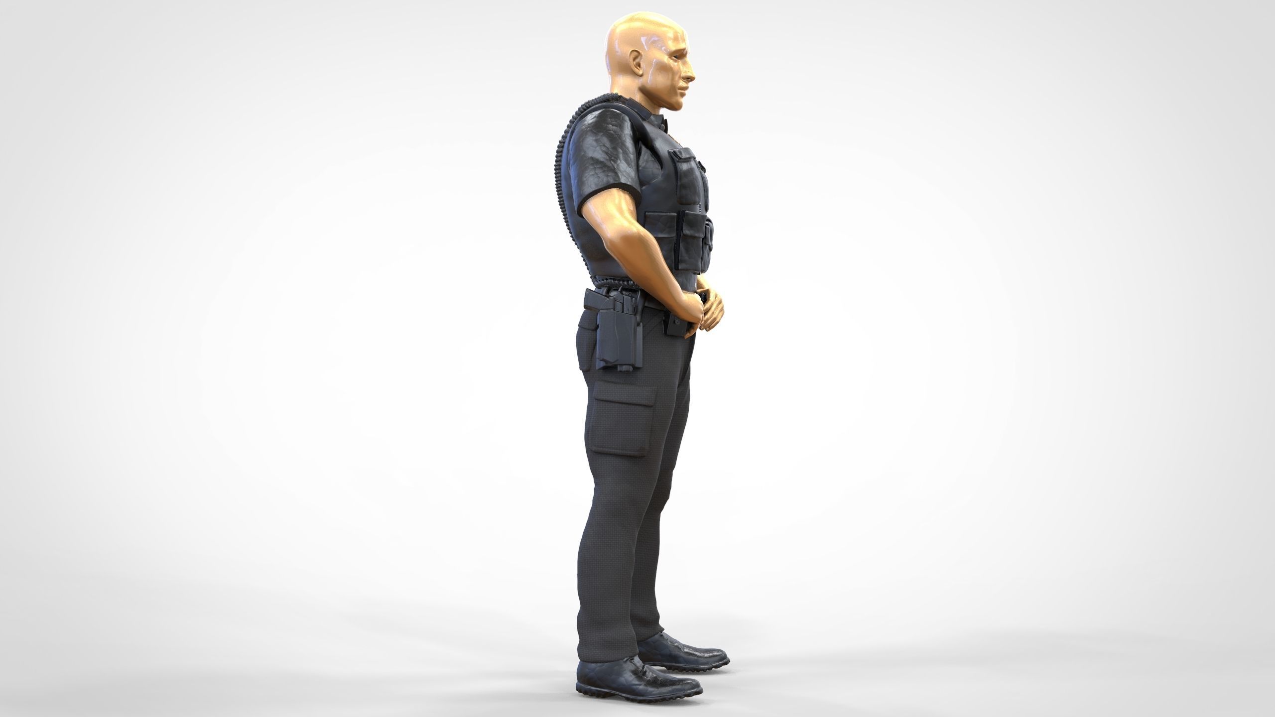 N1 American Police Officer Miniature Updated Pose 3D print model_20