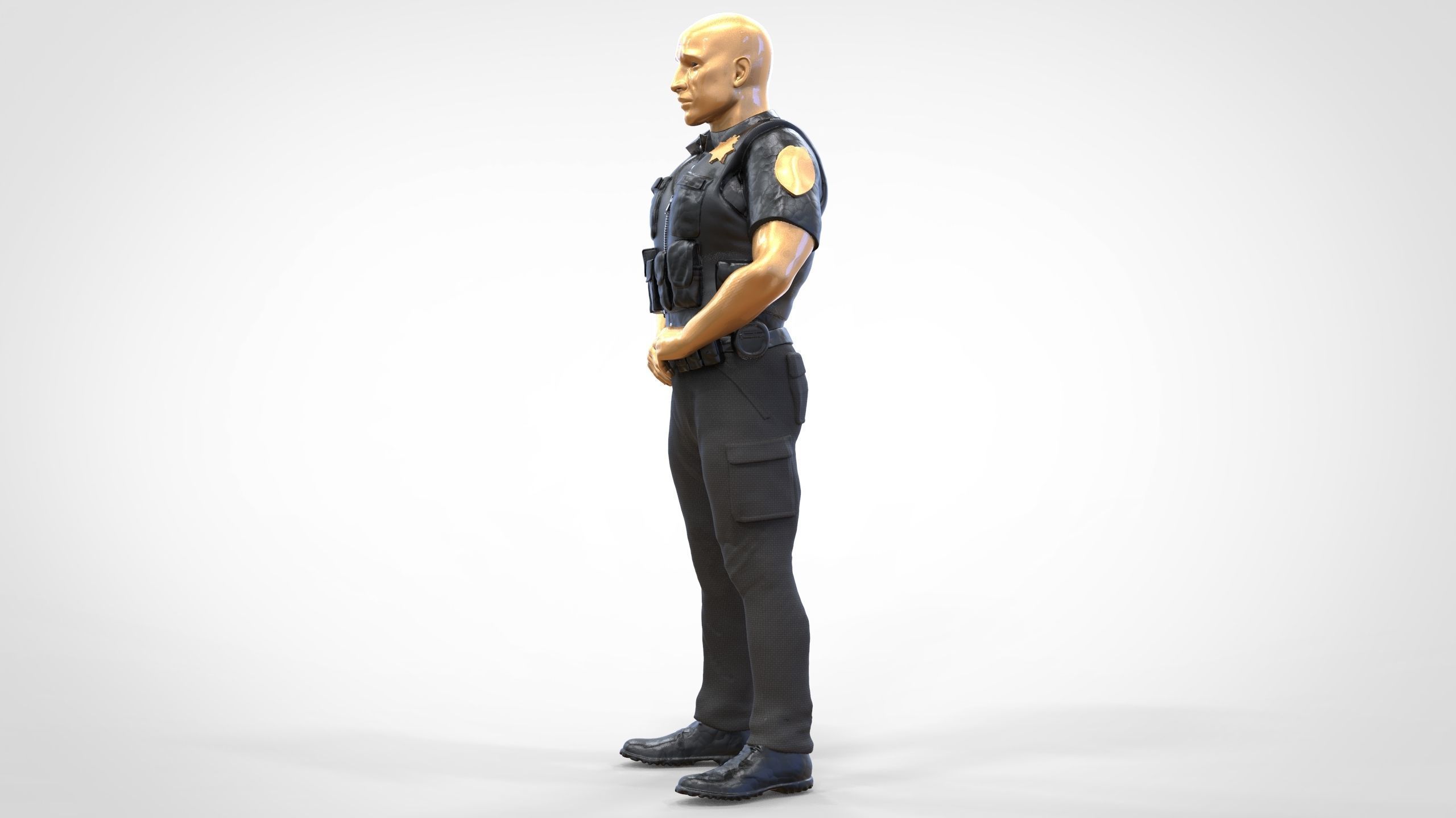 N1 American Police Officer Miniature Updated Pose 3D print model_6