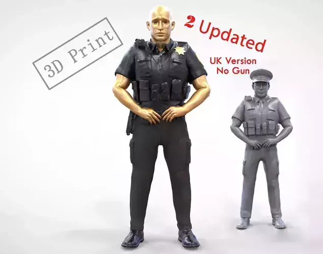 N1 American Police Officer Miniature Updated Pose 3D print model