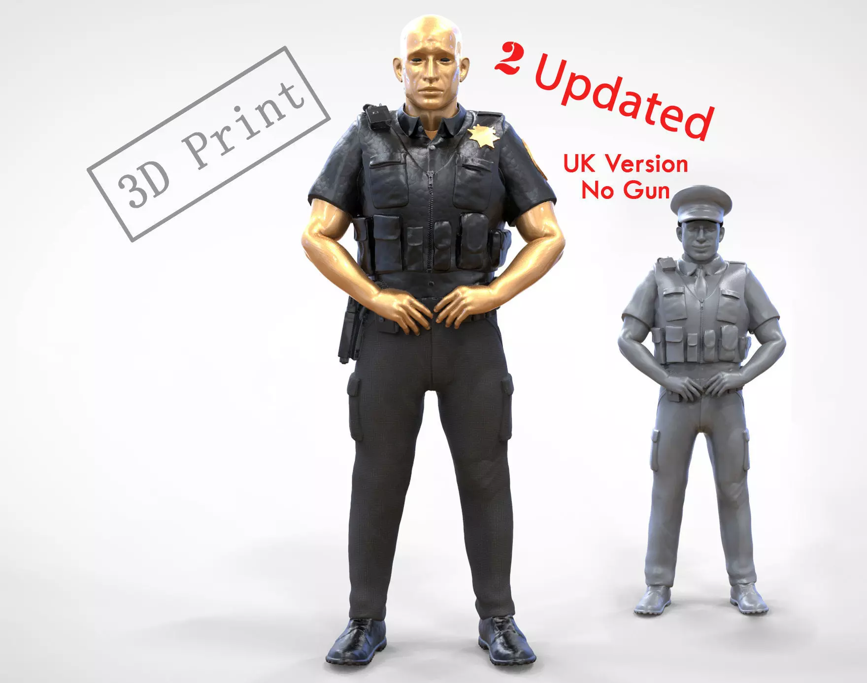N1 American Police Officer Miniature Updated Pose 3D print model_0