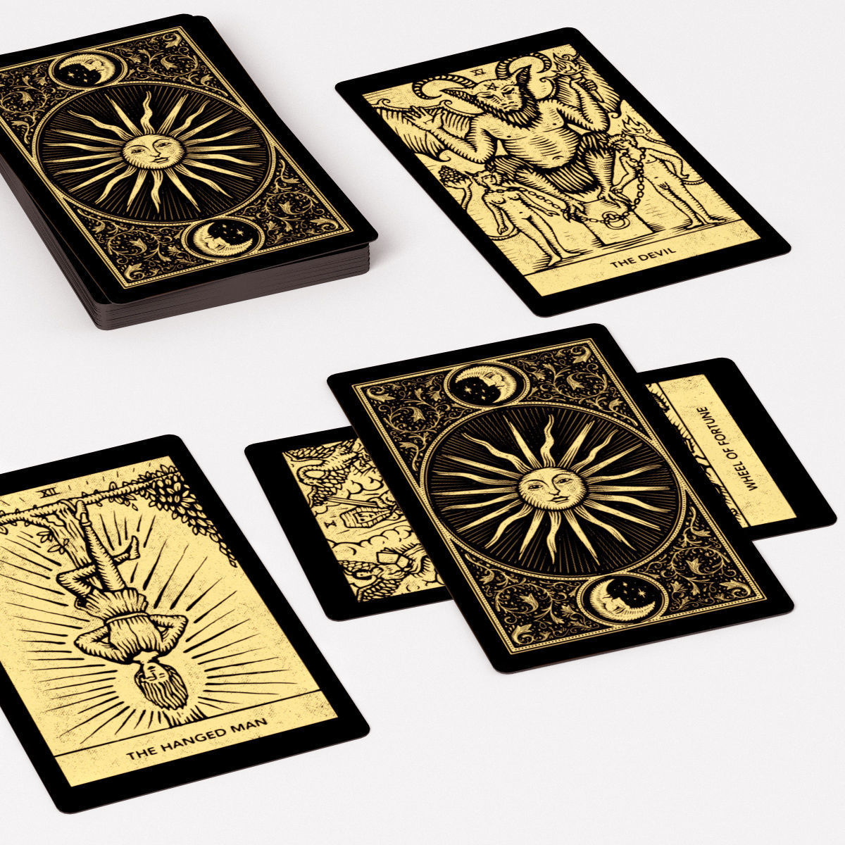 Golden Tarot Cards - Major Arcana Low-poly 3D model_2
