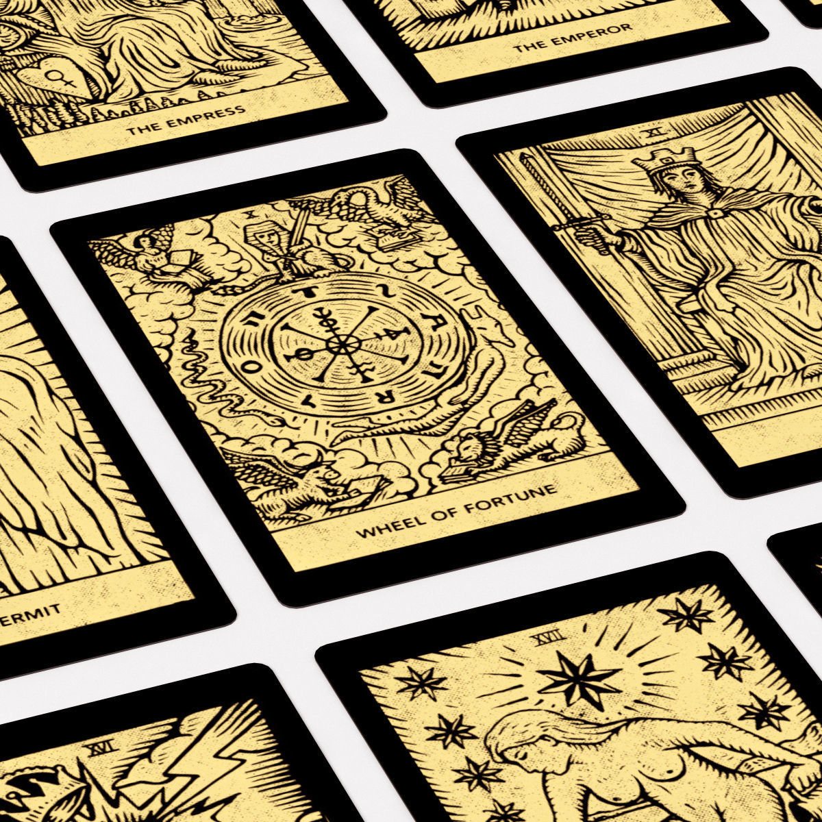 Golden Tarot Cards - Major Arcana Low-poly 3D model_3