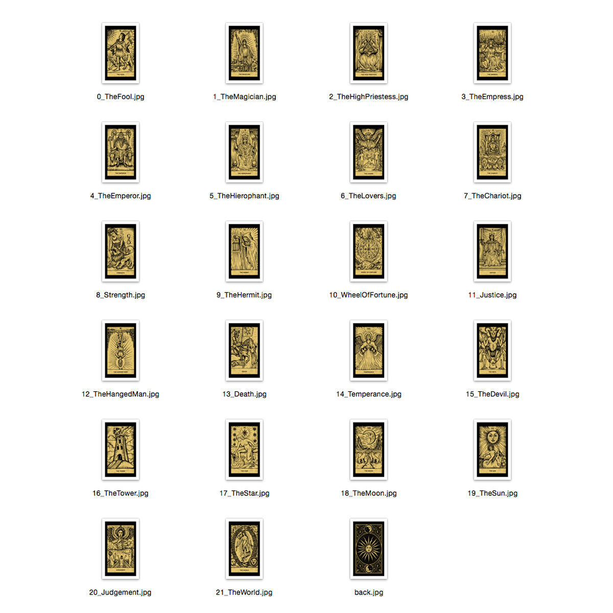 Golden Tarot Cards - Major Arcana Low-poly 3D model_6