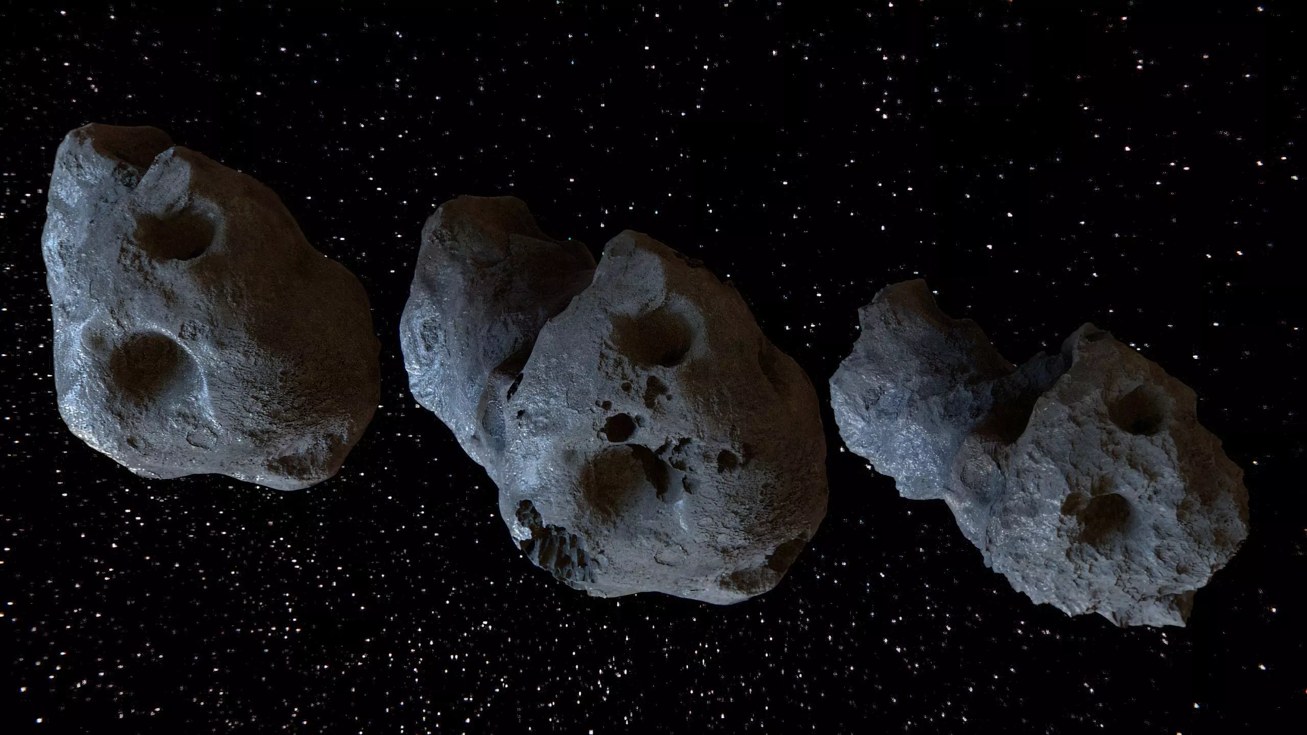 Detailed asteroids high-poly set  3D model_7