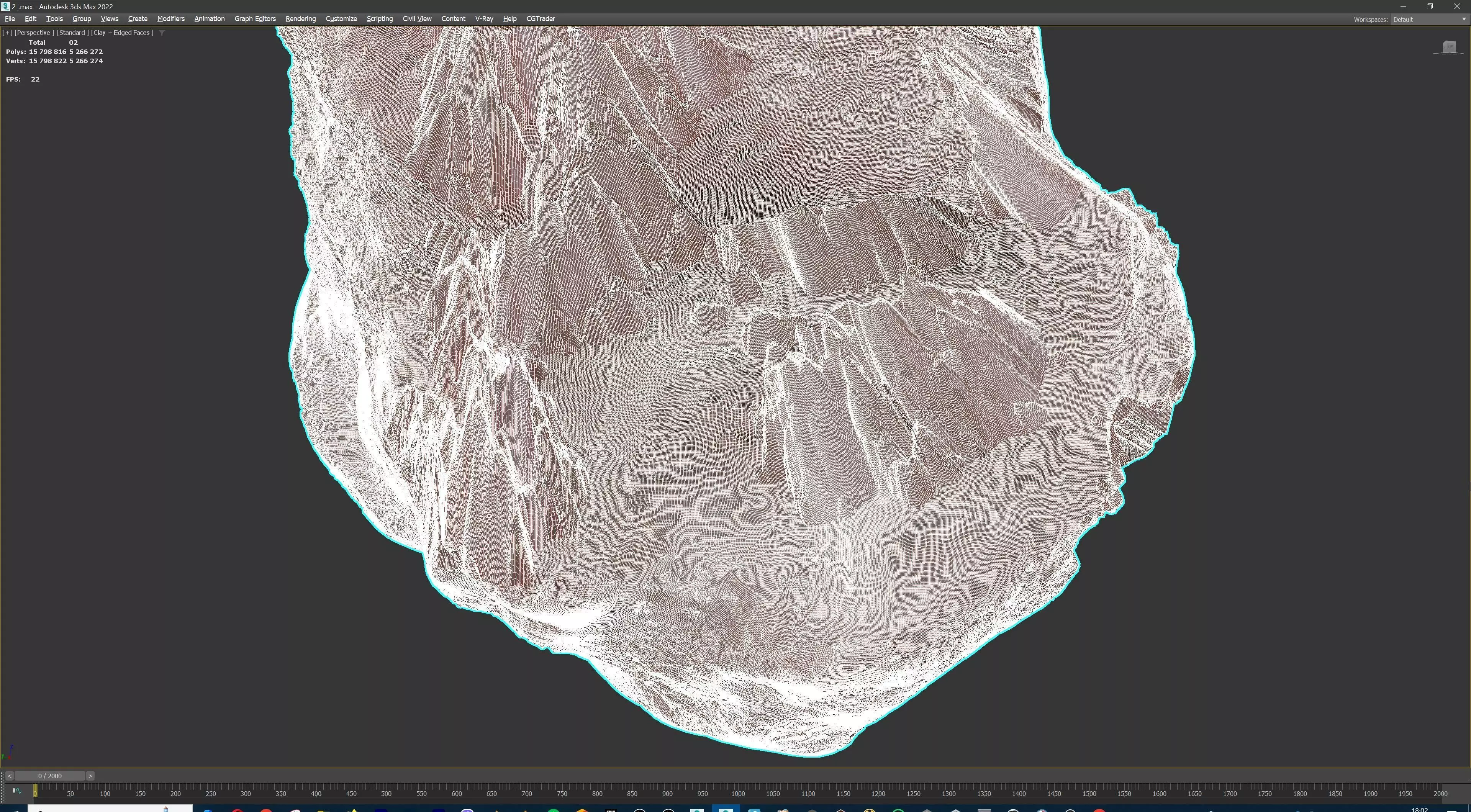 Detailed asteroids high-poly set  3D model_34