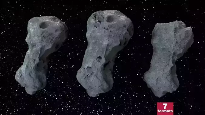 Detailed asteroids high-poly set  3D model