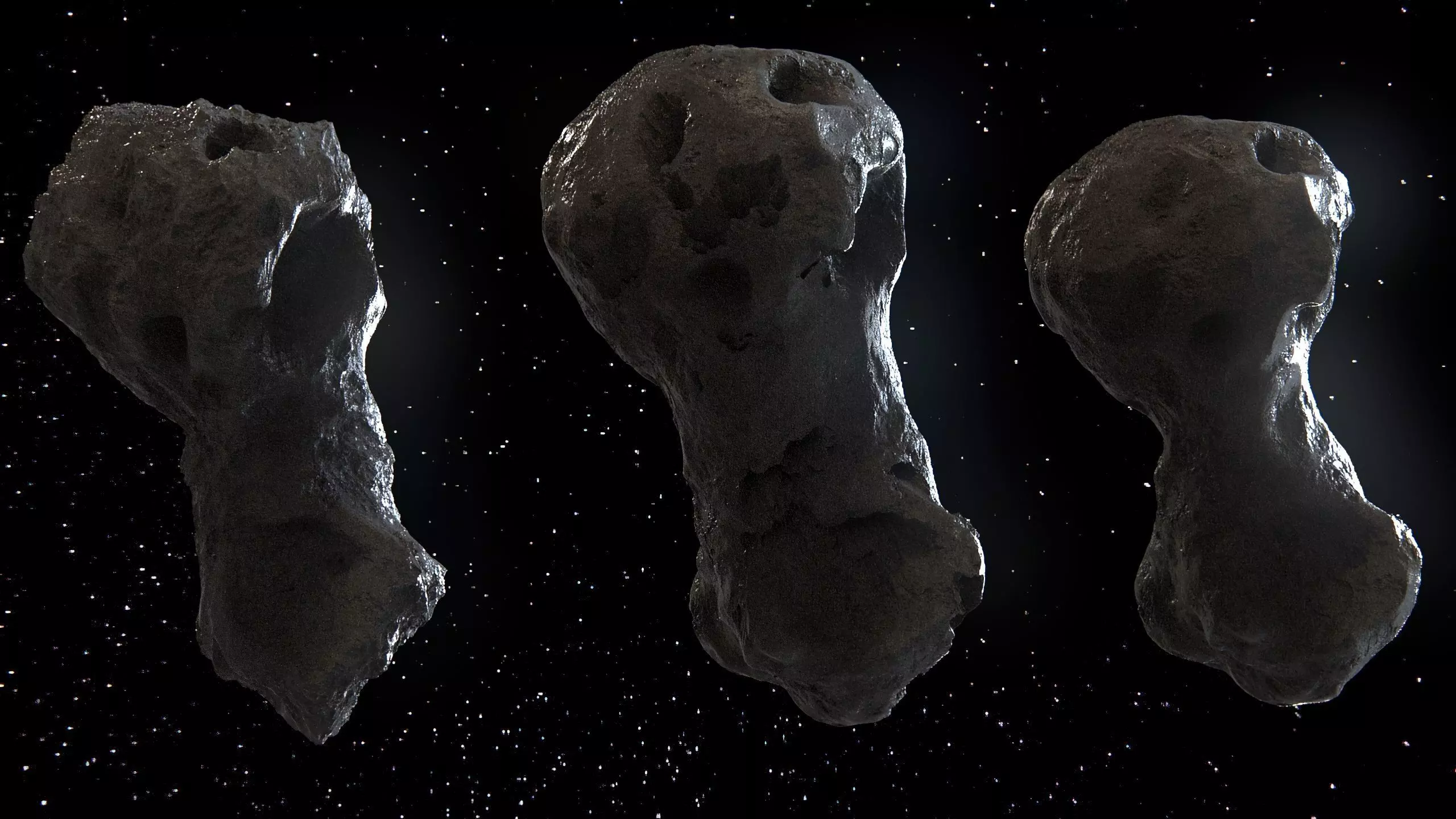 Detailed asteroids high-poly set  3D model_9