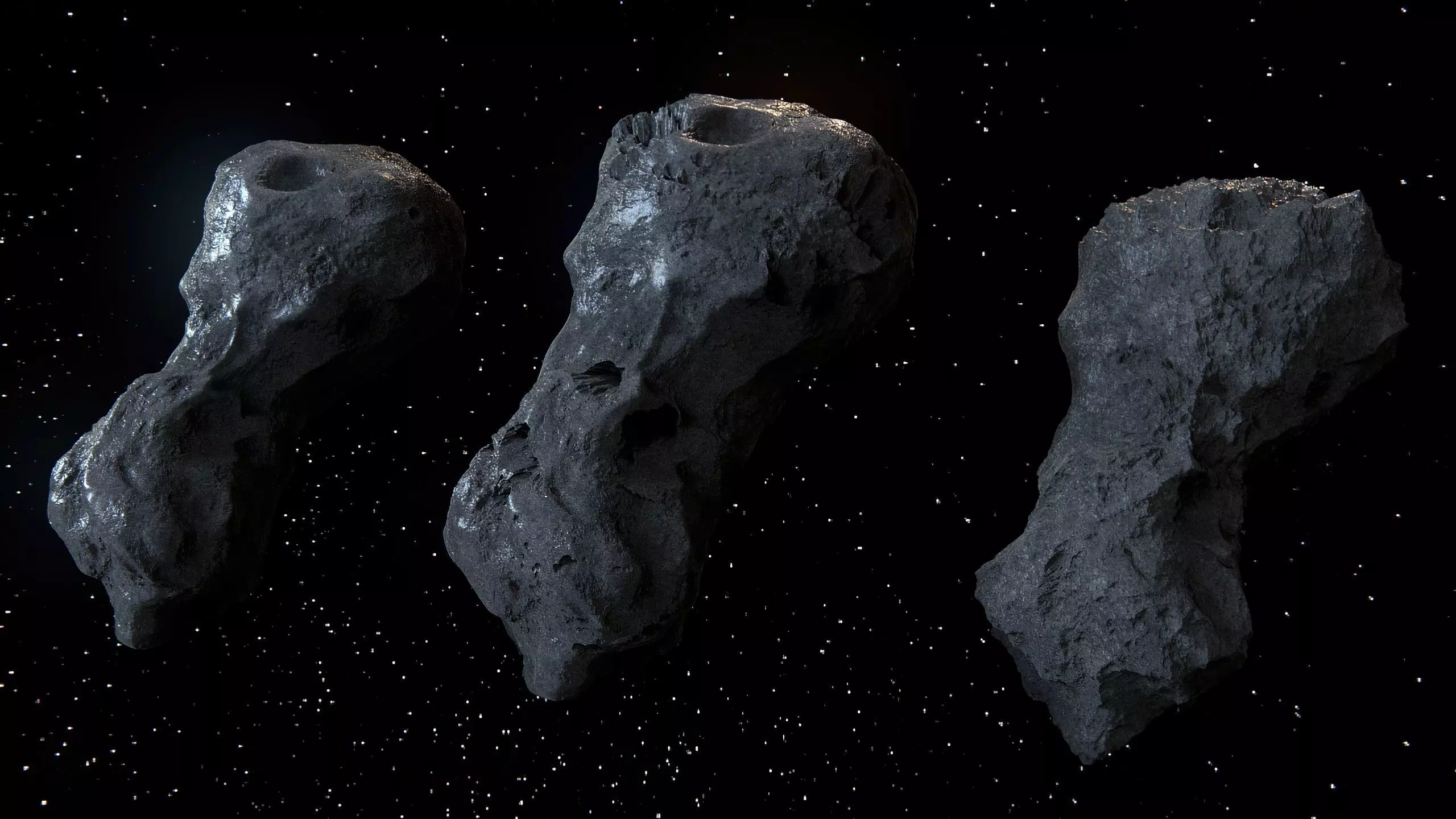 Detailed asteroids high-poly set  3D model_5