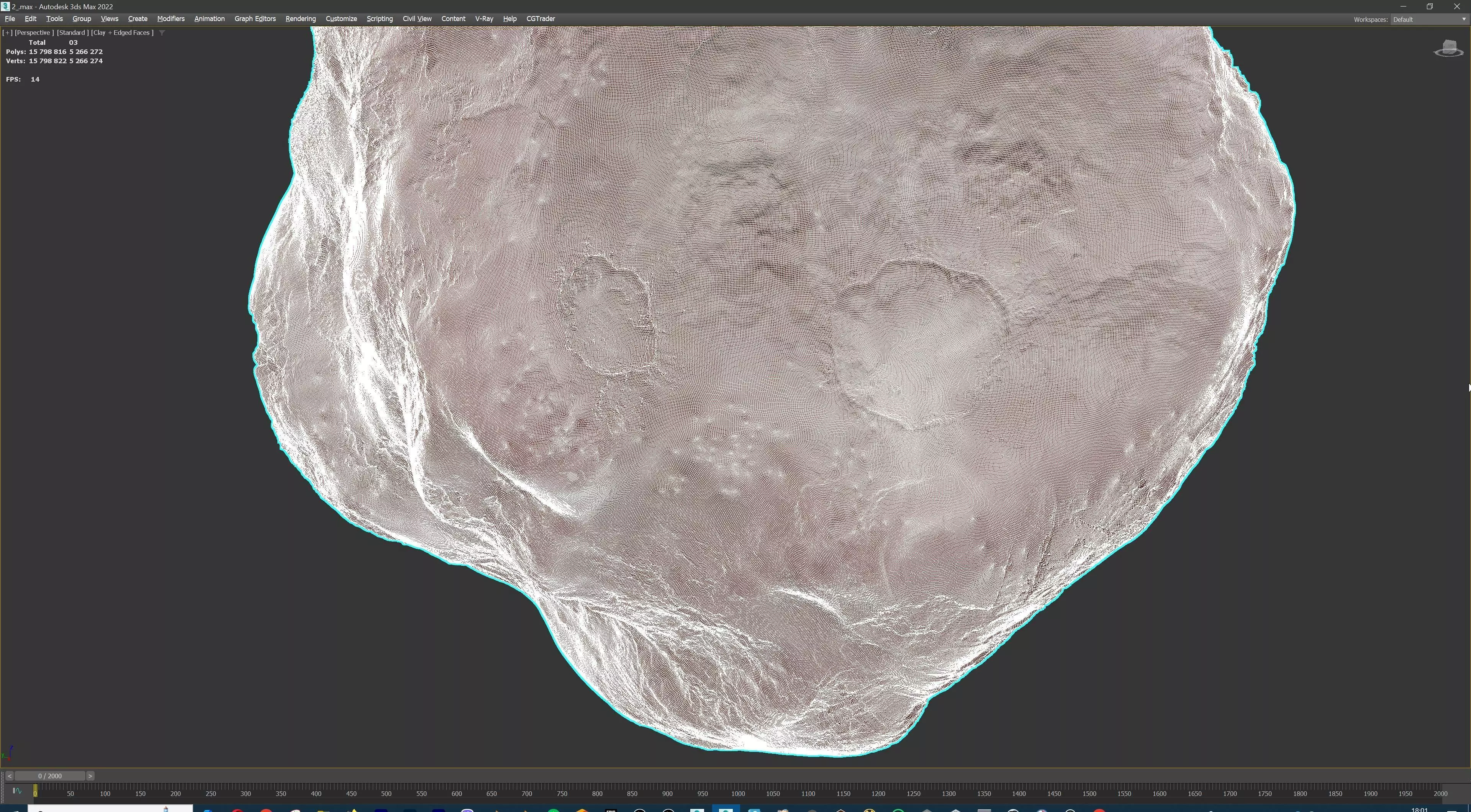 Detailed asteroids high-poly set  3D model_39