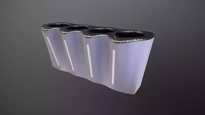 Futuristic trash can Low-poly 3D model