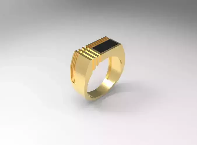 Signet ring with rectangular stone