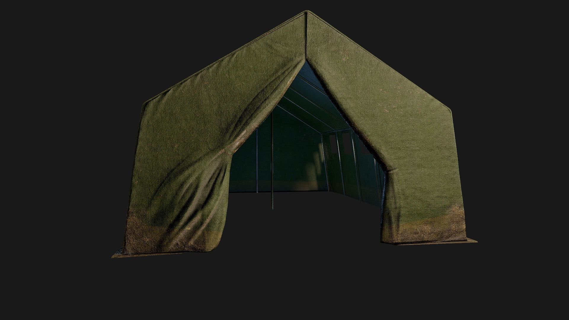 Military Base Tent PBR Low-poly 3D model_3