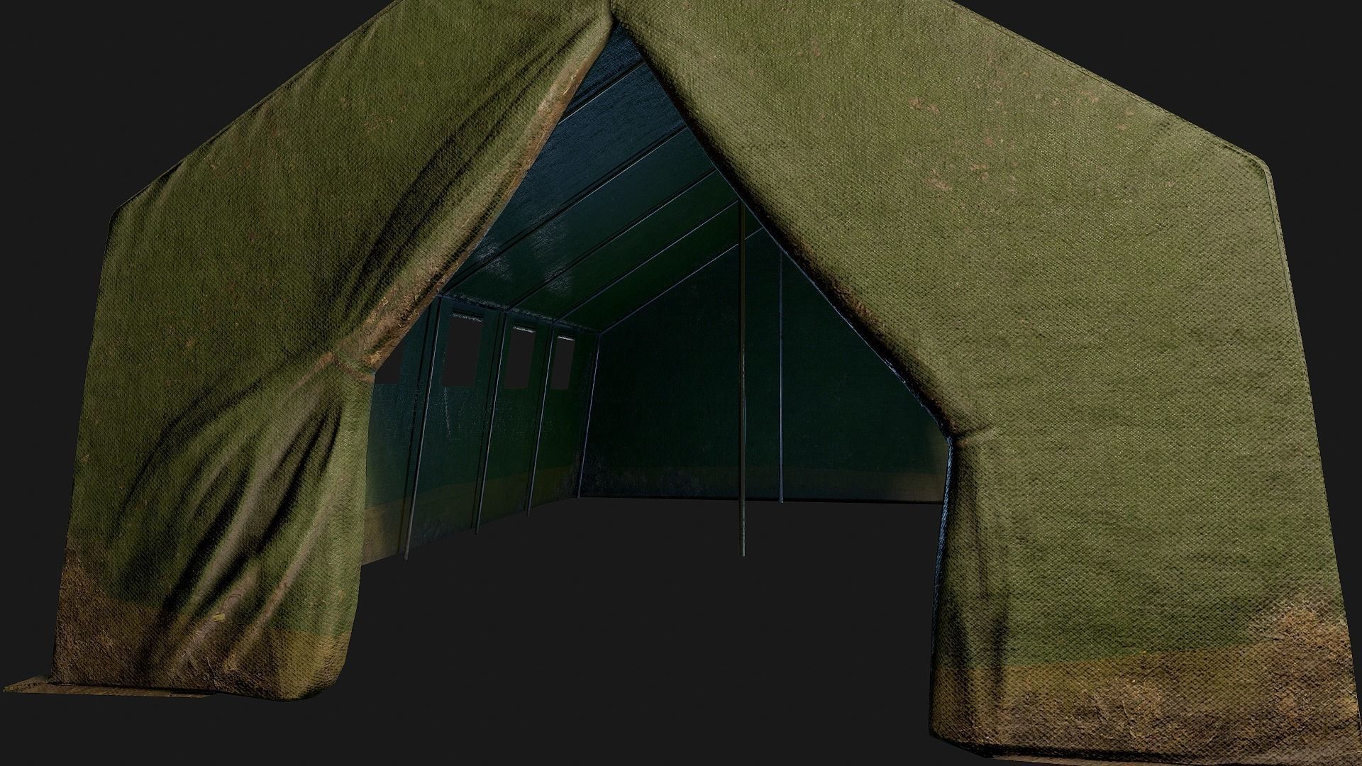 Military Base Tent PBR Low-poly 3D model_9