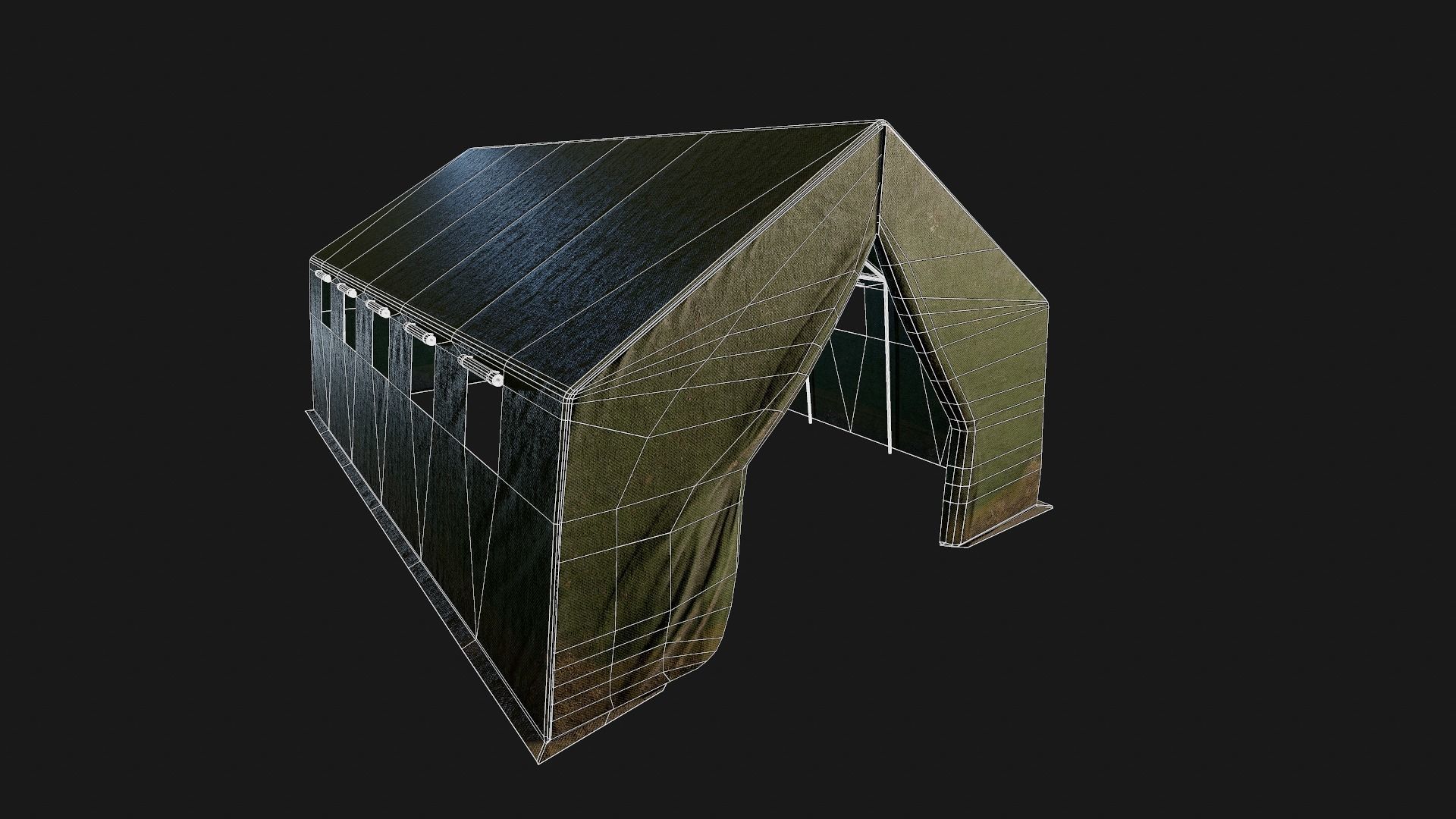 Military Base Tent PBR Low-poly 3D model_10