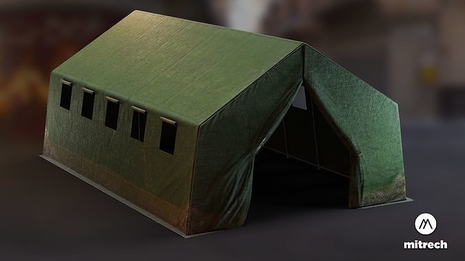 Military Base Tent PBR Low-poly 3D model