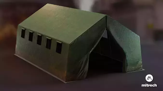 Military Base Tent PBR Low-poly 3D model