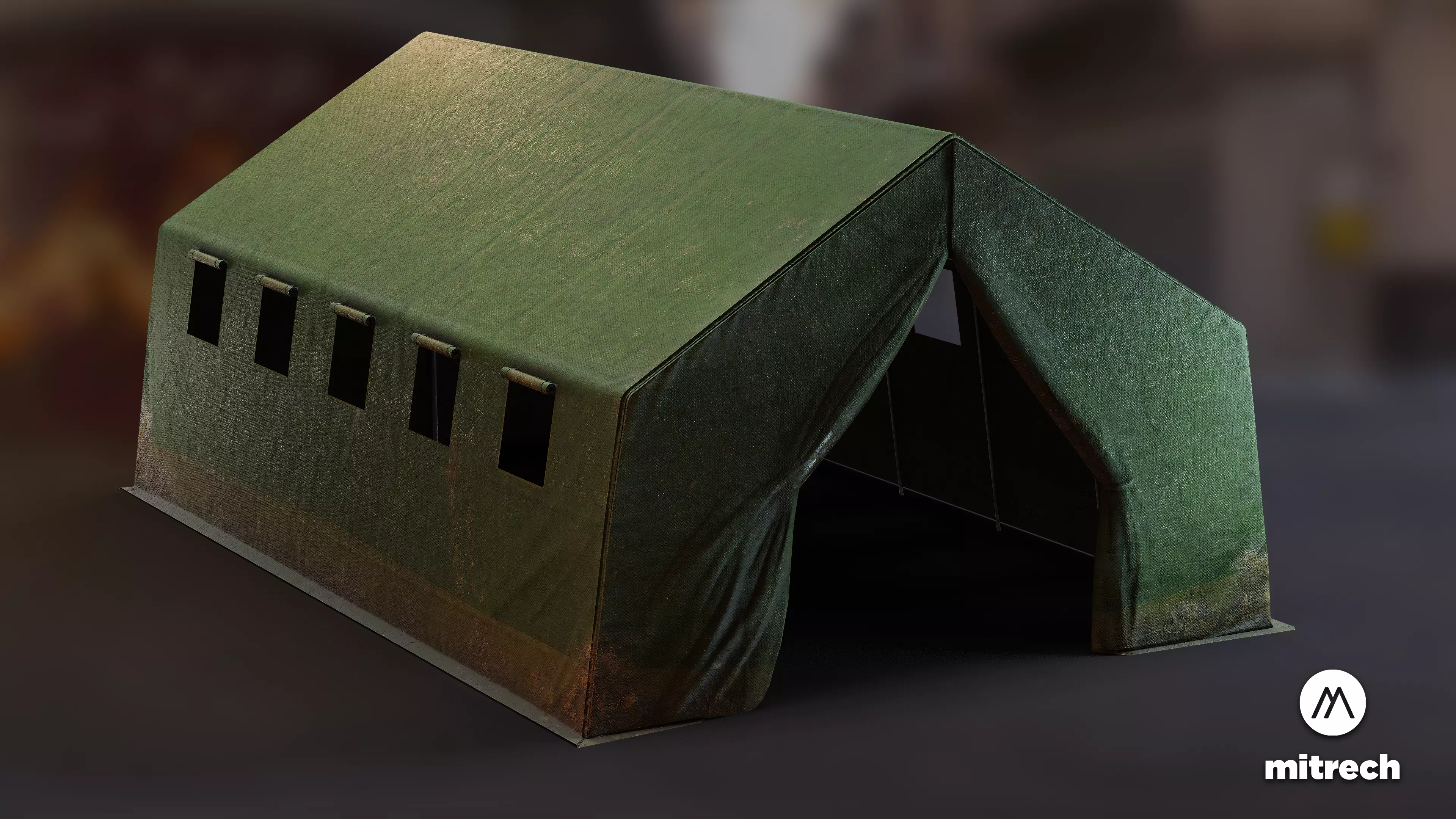 Military Base Tent PBR Low-poly 3D model_0