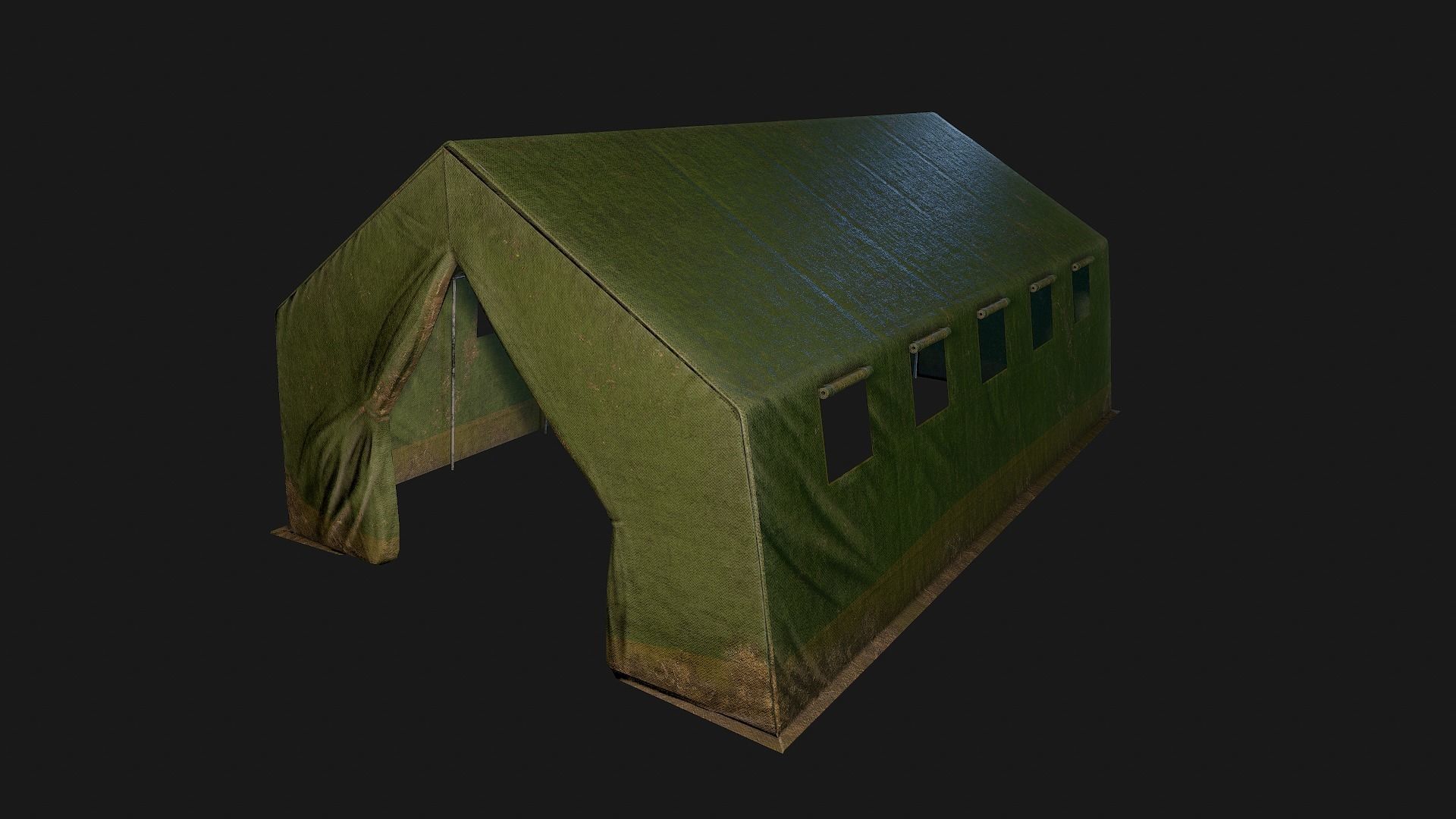 Military Base Tent PBR Low-poly 3D model_8
