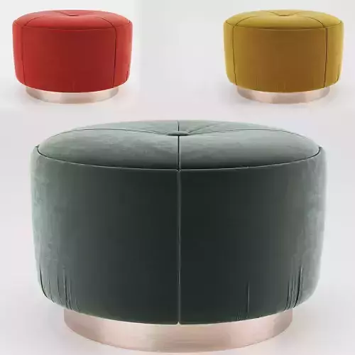 Pouf-01 round ottoman - velvet
