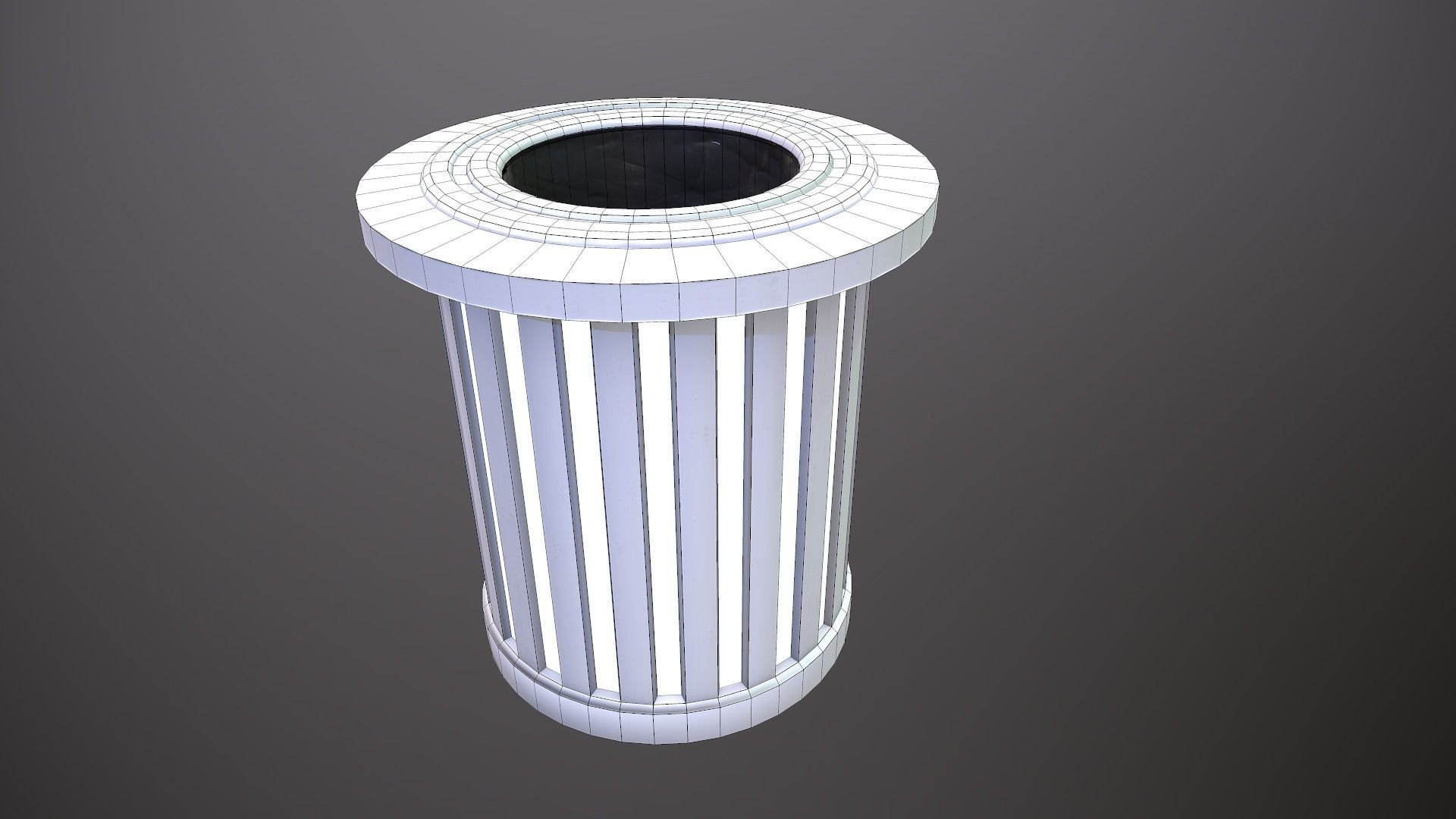 Futuristic Trash Can Medium Low-poly 3D model_5