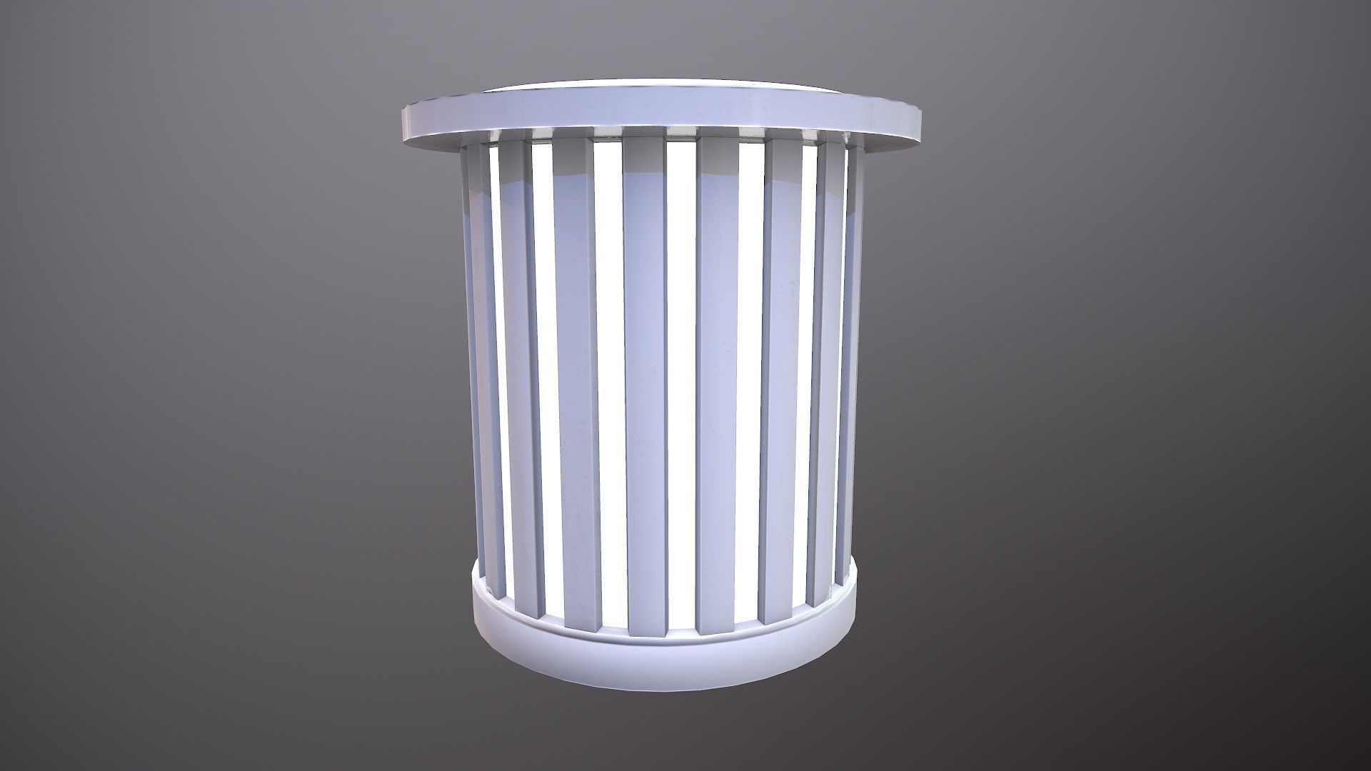 Futuristic Trash Can Medium Low-poly 3D model_4