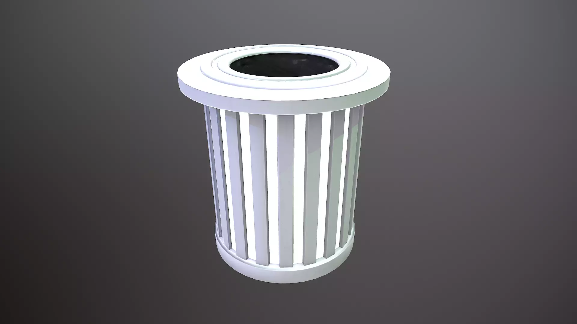 Futuristic Trash Can Medium Low-poly 3D model_0