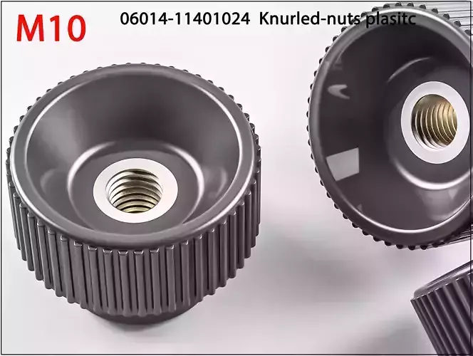 3D Nuts M10 06014-11401024  Knurled-nuts plasitc 3D Print Model 3D print model