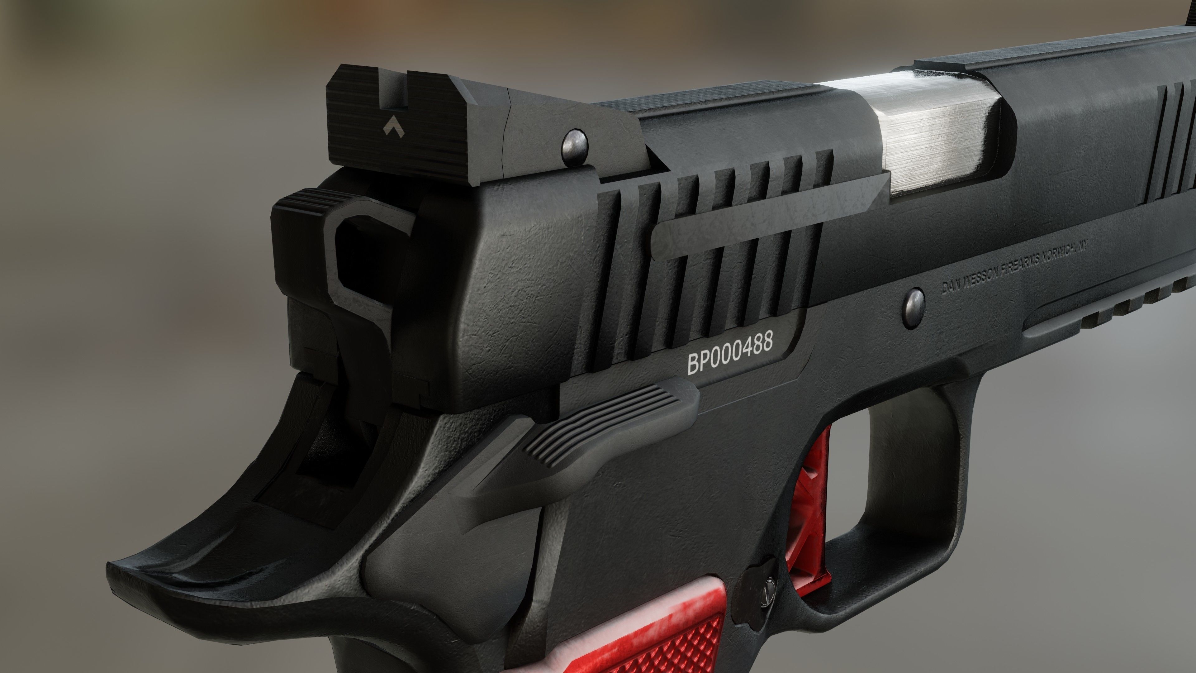 Dan Wesson DWX Low-poly 3D model_8