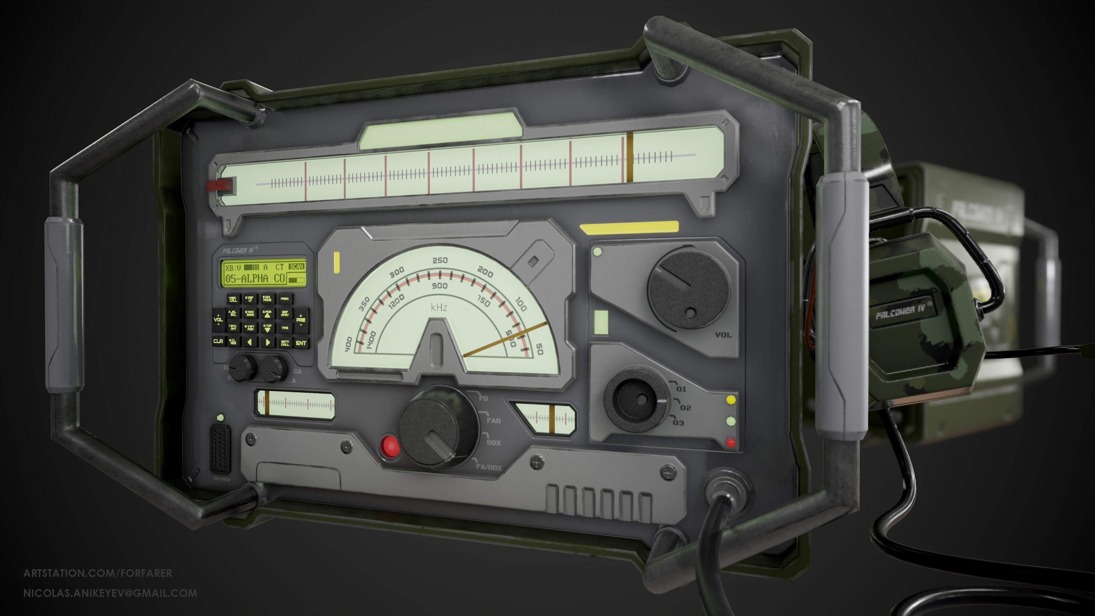 Sci-Fi Military Radio Low-poly 3D model_6