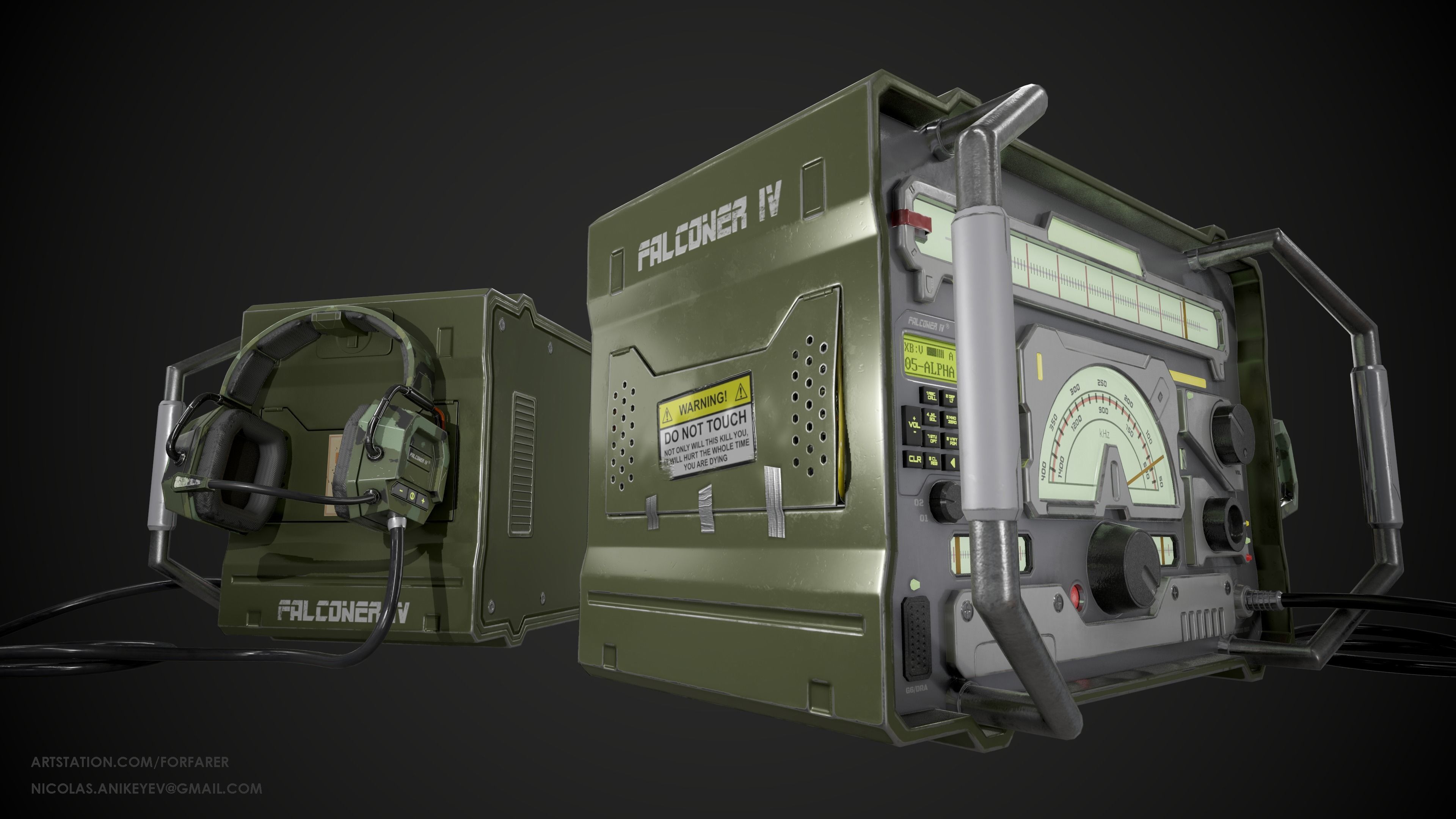 Sci-Fi Military Radio Low-poly 3D model_3