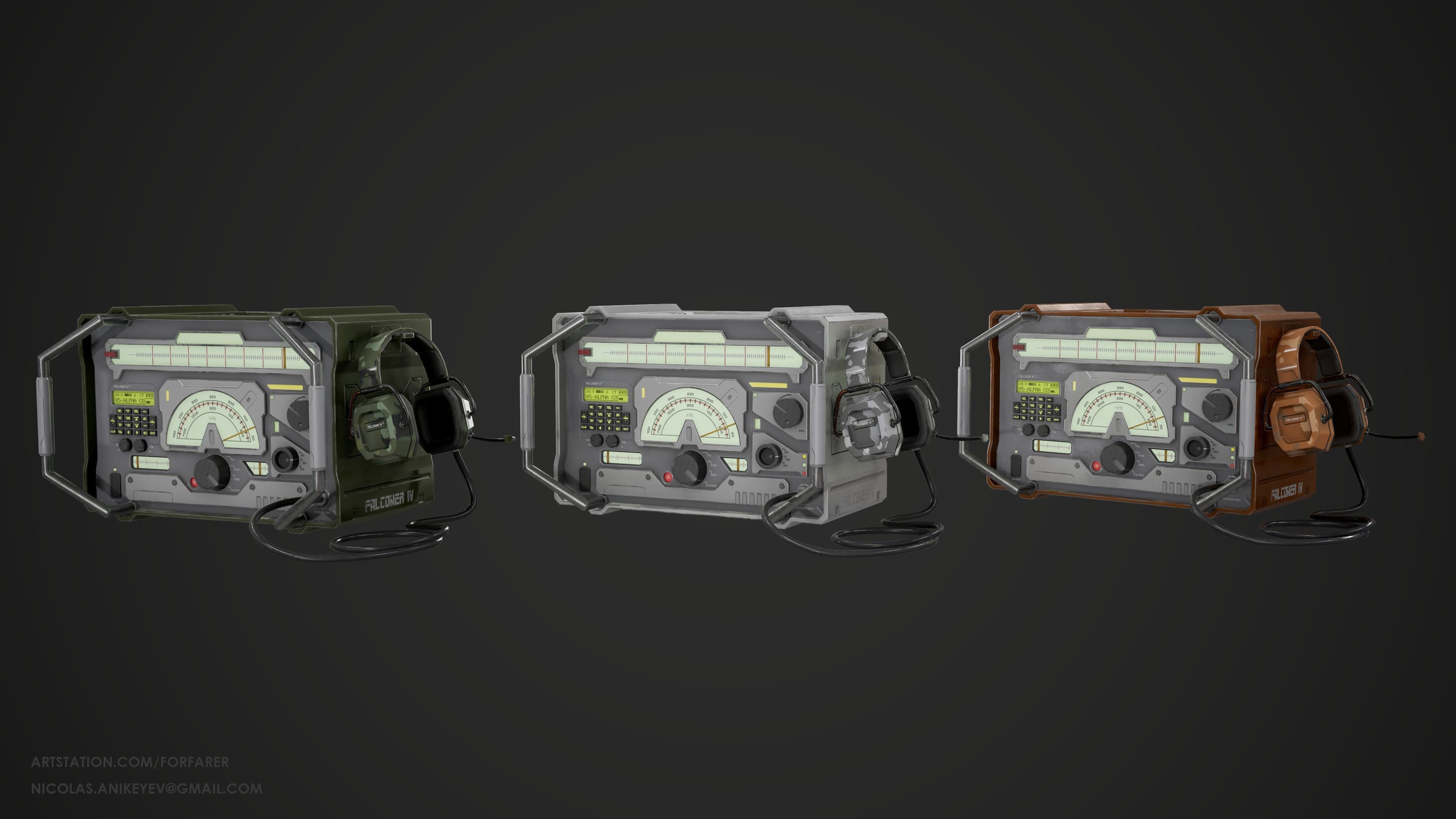 Sci-Fi Military Radio Low-poly 3D model_2