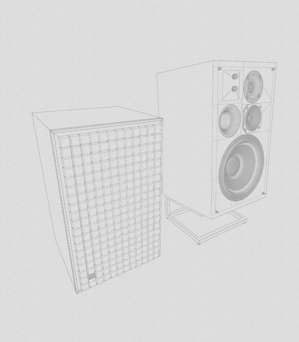 JBL L100 CLASSICS Loudspeaker with Stand PBR 3D model_13
