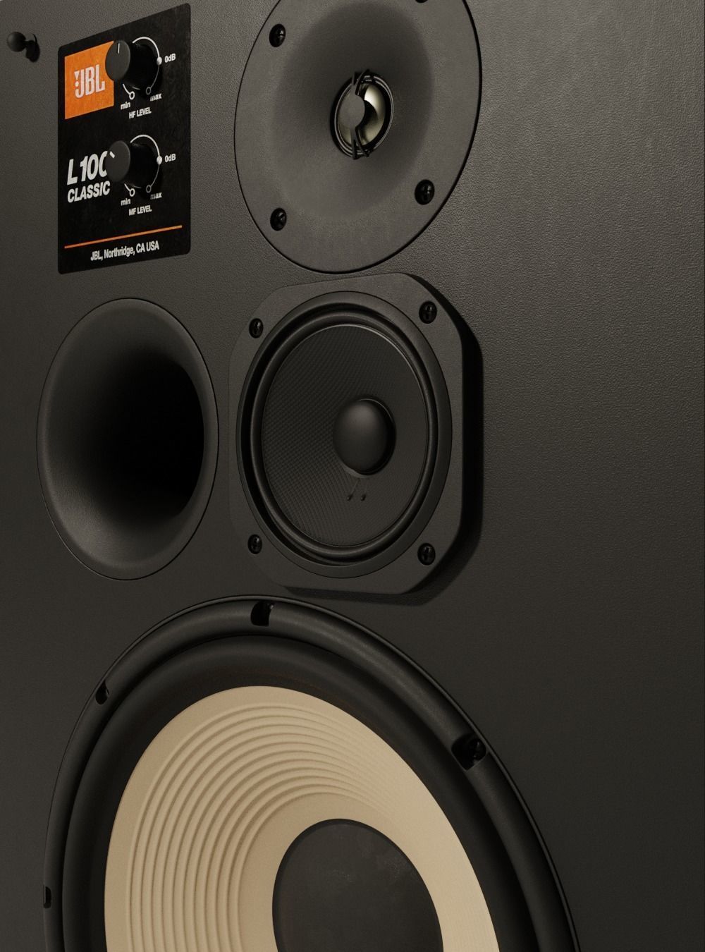 JBL L100 CLASSICS Loudspeaker with Stand PBR 3D model_3