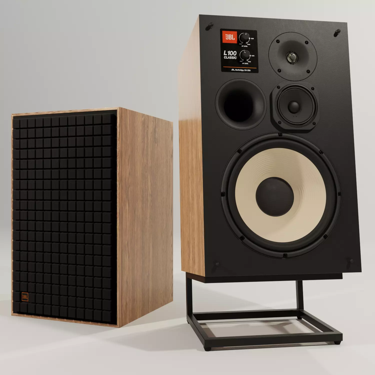 JBL L100 CLASSICS Loudspeaker with Stand PBR 3D model_0