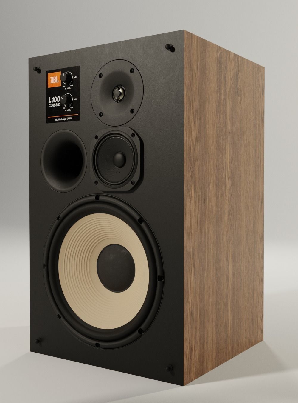 JBL L100 CLASSICS Loudspeaker with Stand PBR 3D model_1