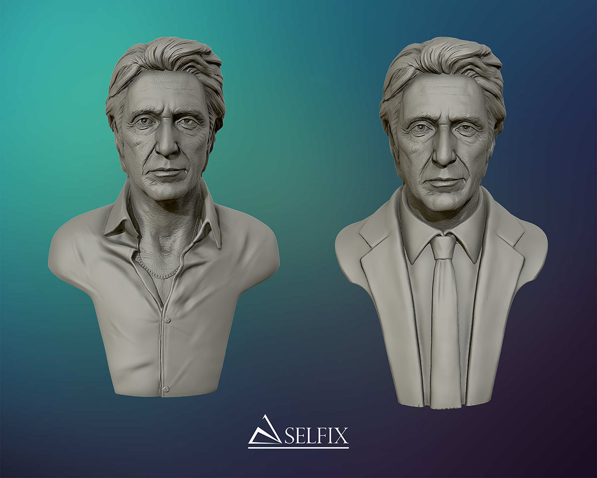  AlPacino bust sculpture 3D print model_3