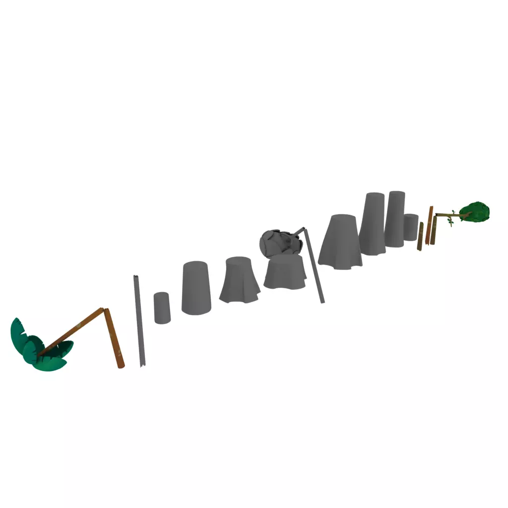 Cutted trees 3D model_0