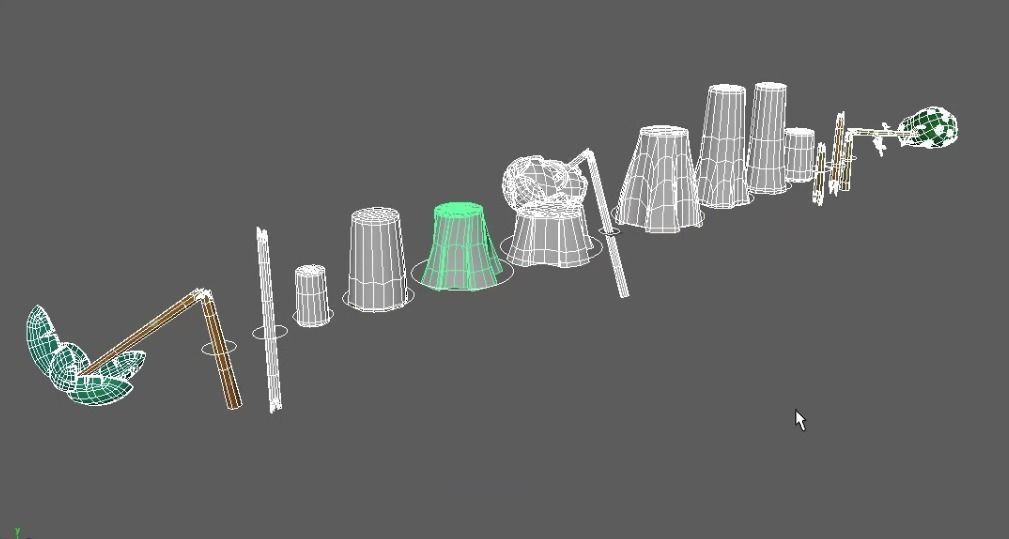 Cutted trees 3D model_2