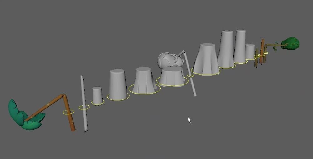 Cutted trees 3D model_1