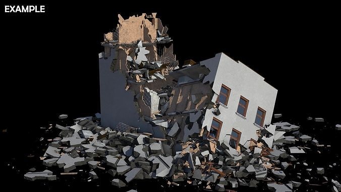 Collapsed Building 2 3D model 6